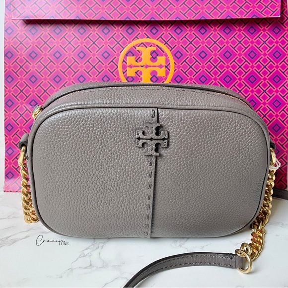 New Tory Burch McGraw Leather Camera Bag Maple - Picture 3 of 9
